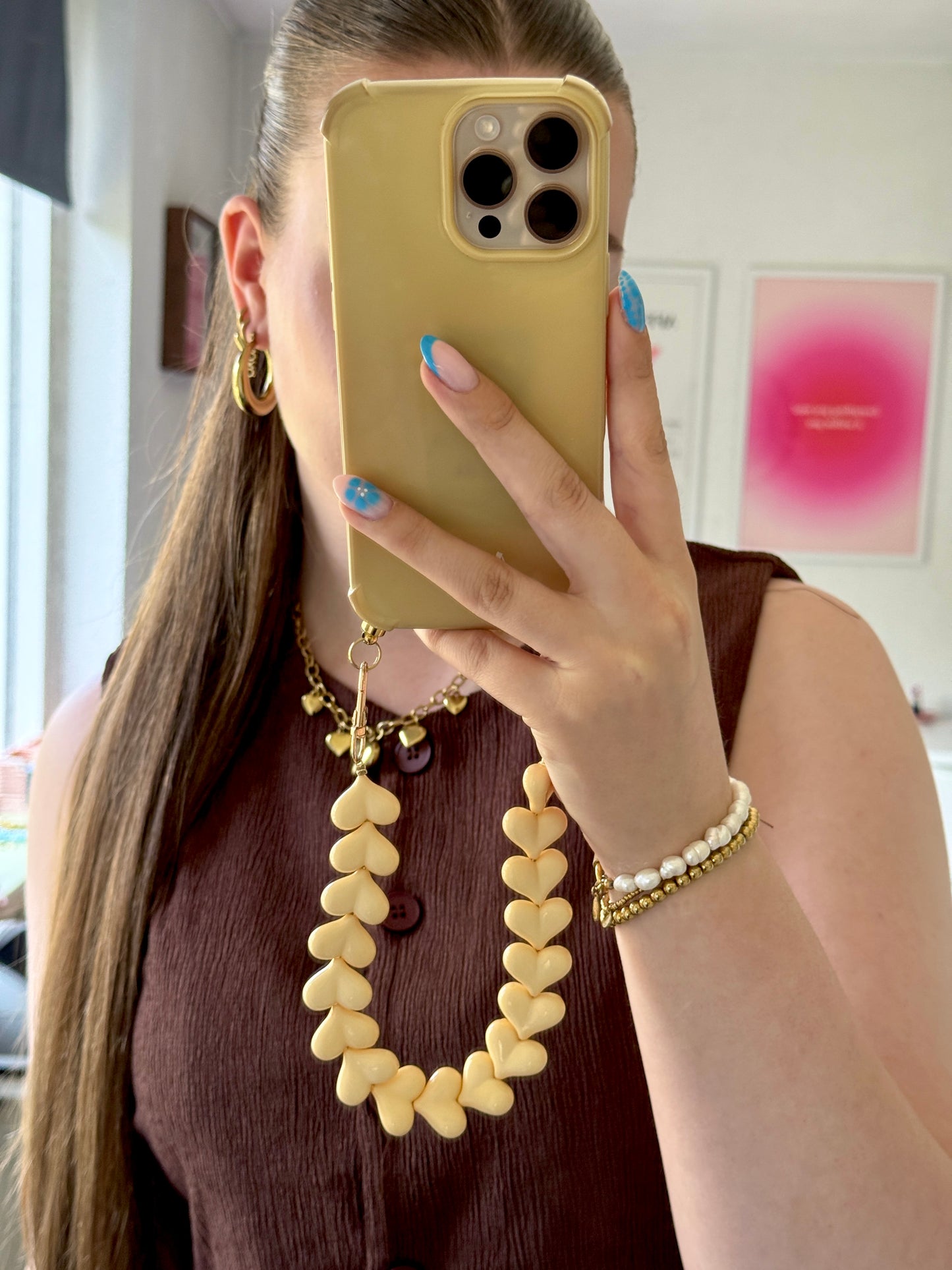 Hartjes Telefoonkoord Butter Yellow - Goud