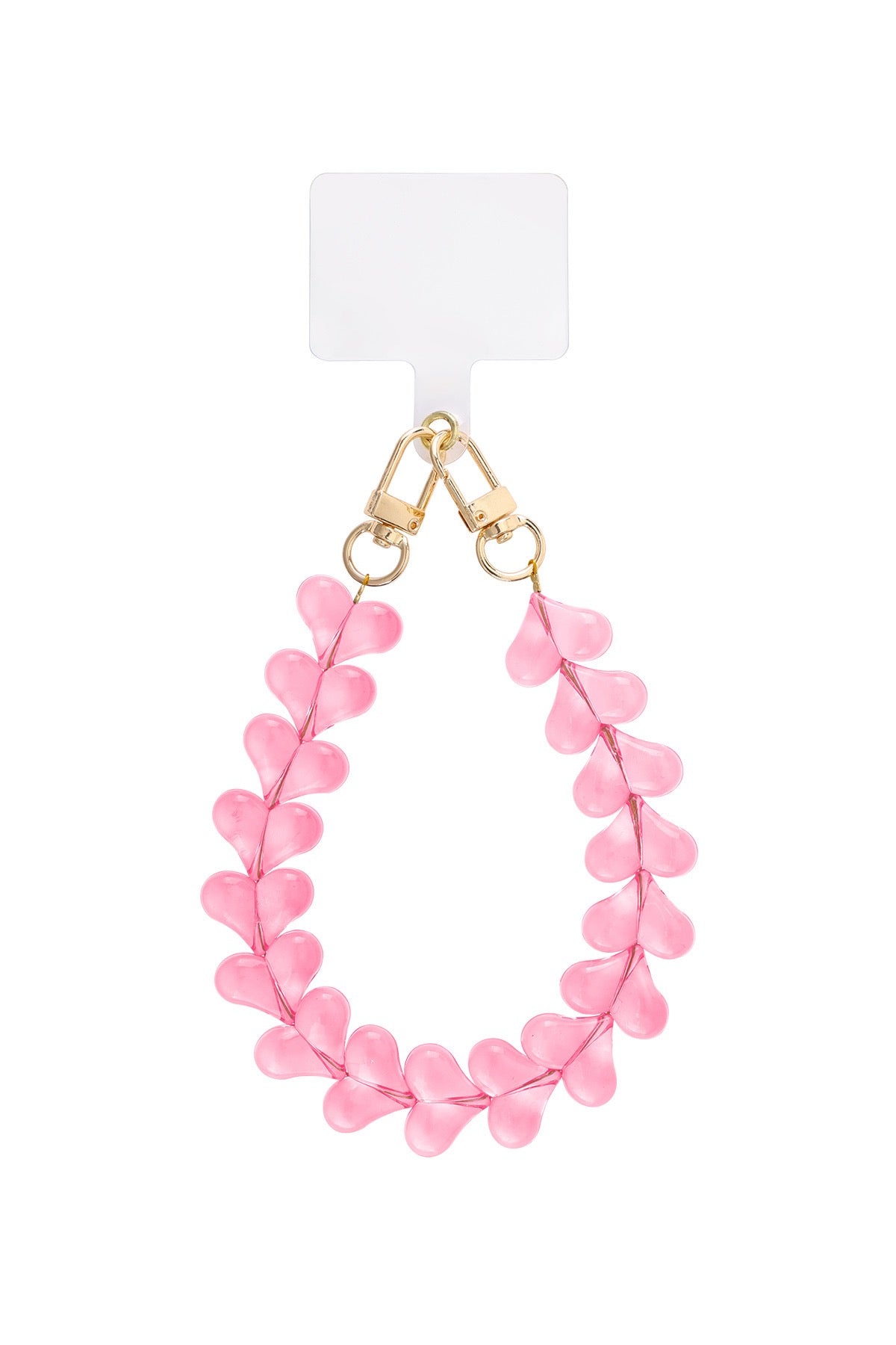Hartjes Telefoonkoord Clear Roze - Goud