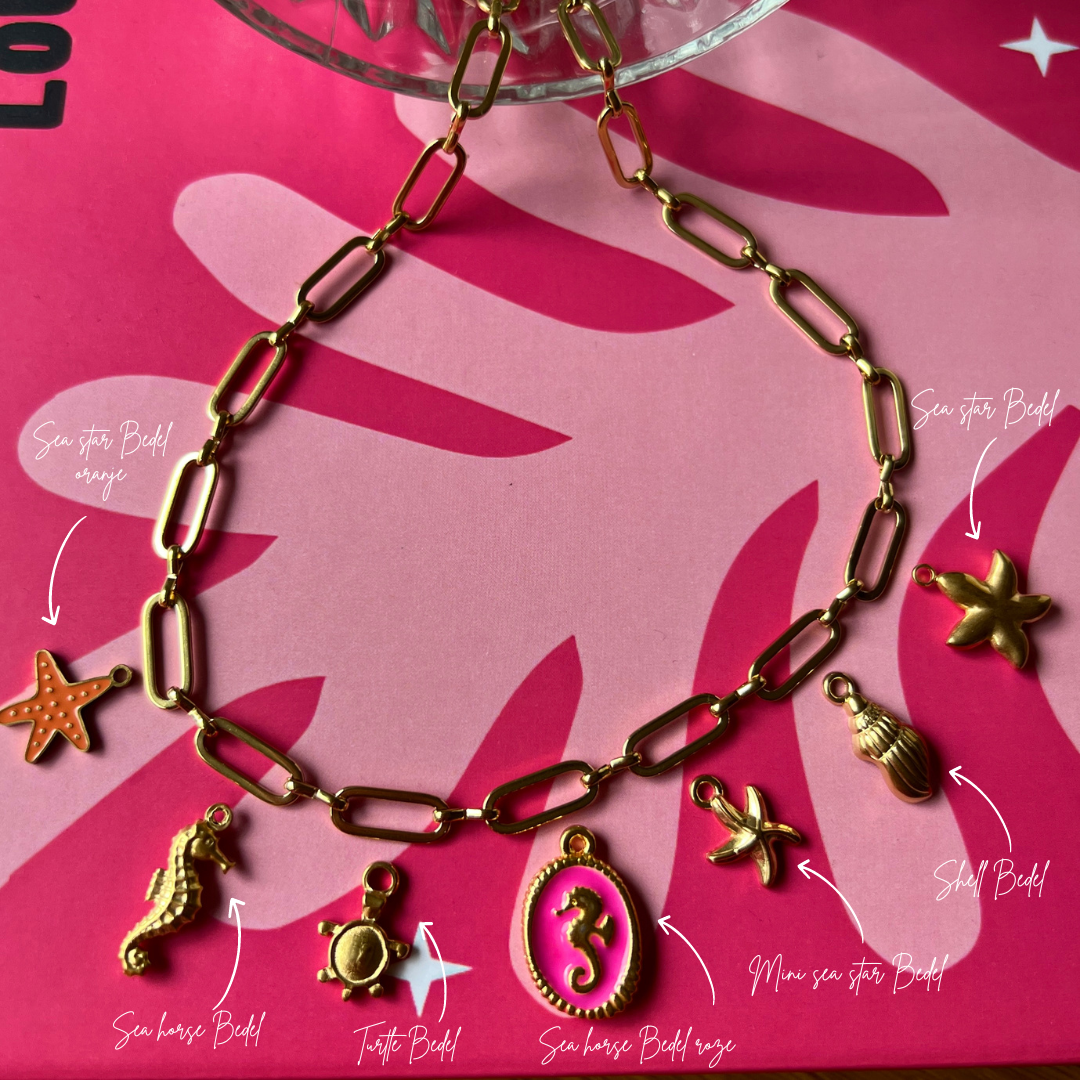 Bedel Seahorse Roze - Goud