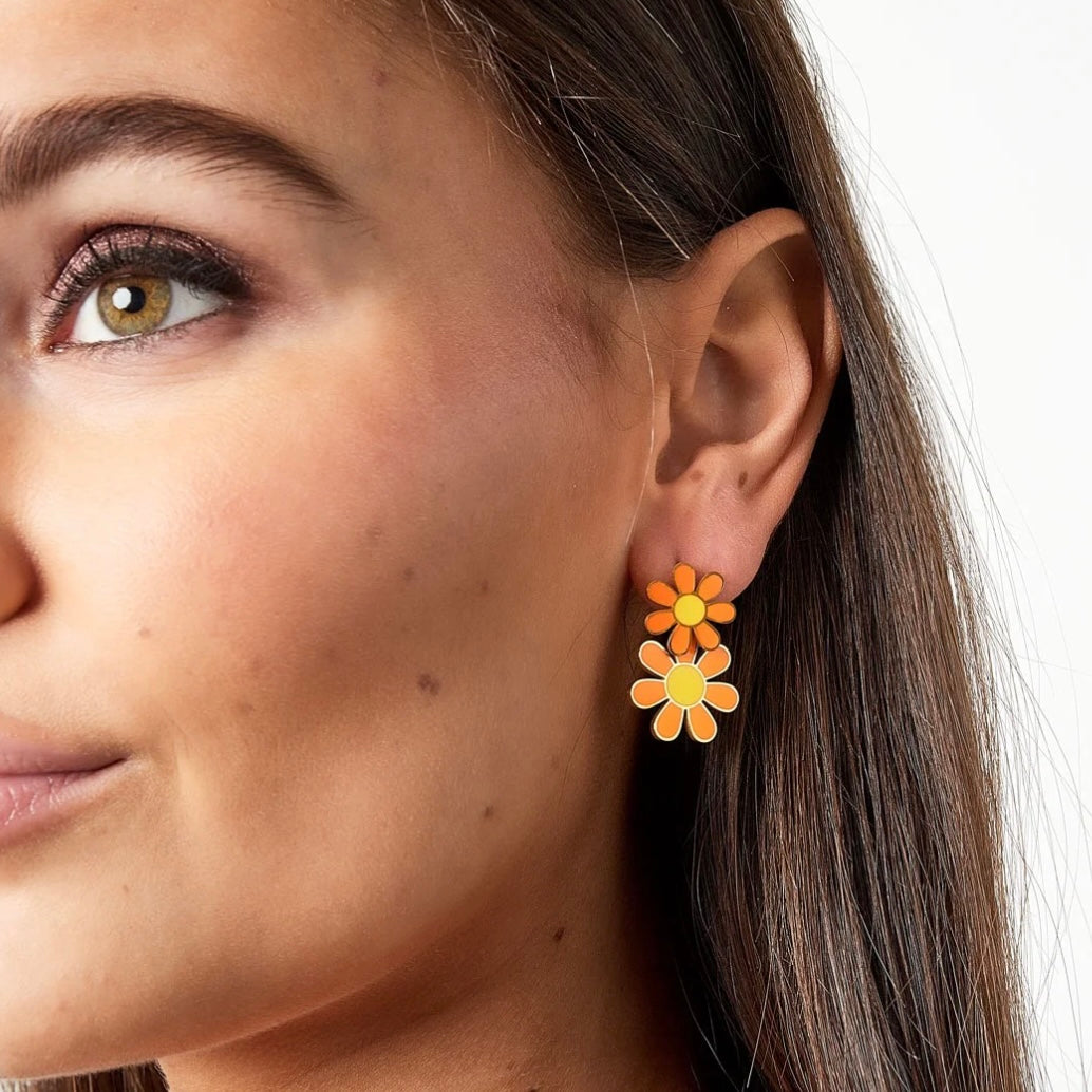 Flower Power Oorbellen Roze