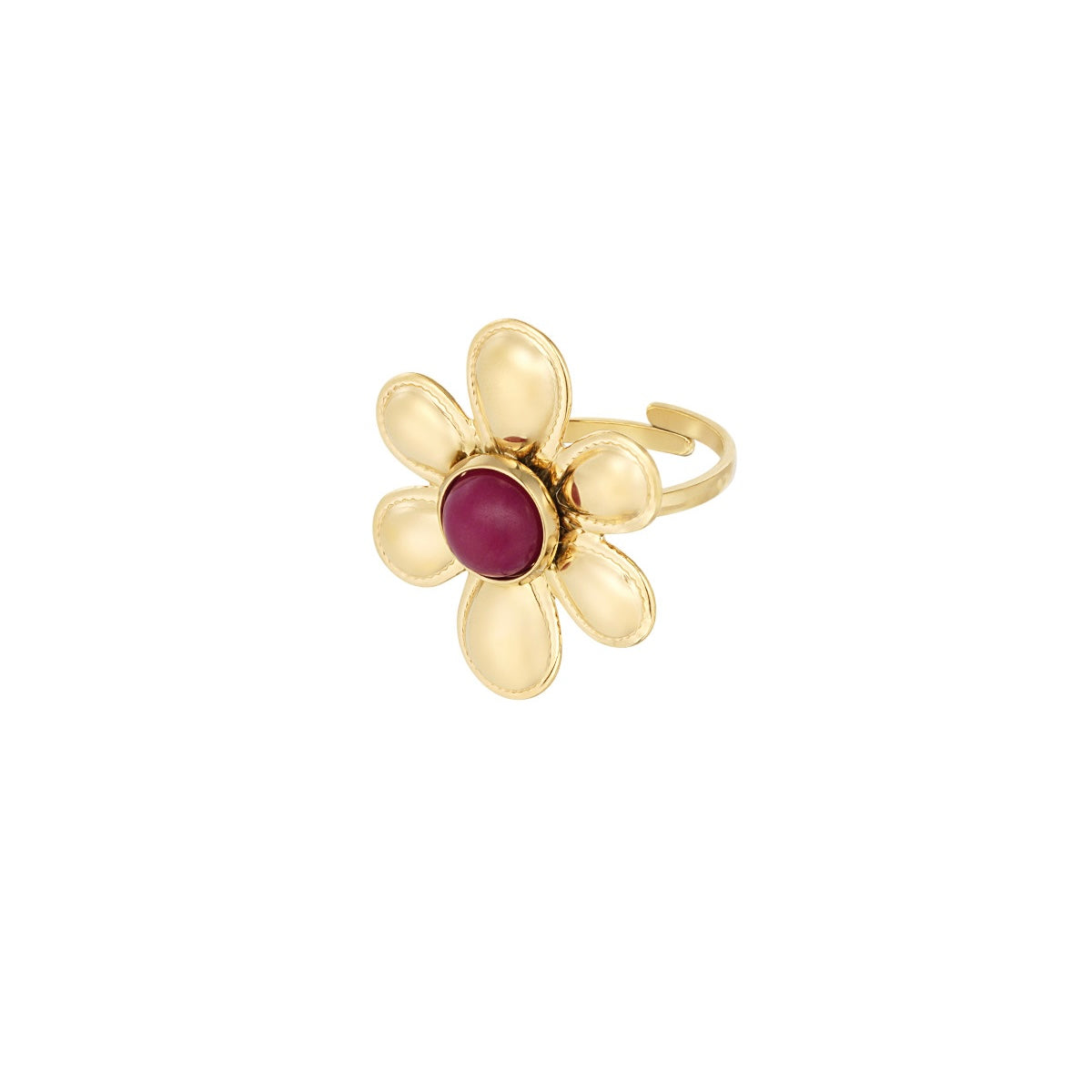 Flower burgundy ring