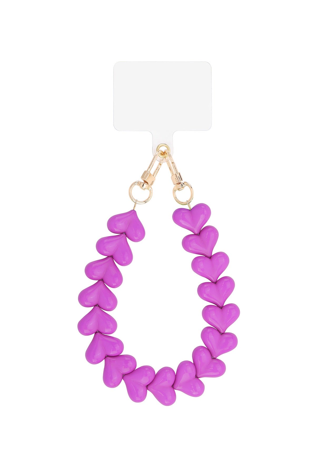 Hartjes Telefoonkoord Fuchsia - Goud