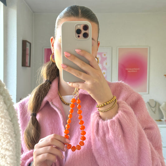 Kralen Telefoonkoord Oranje