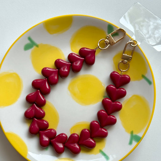 Hartjes Telefoonkoord Burgundy- Goud