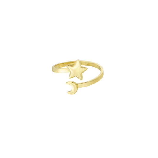 Star & Moon Ring