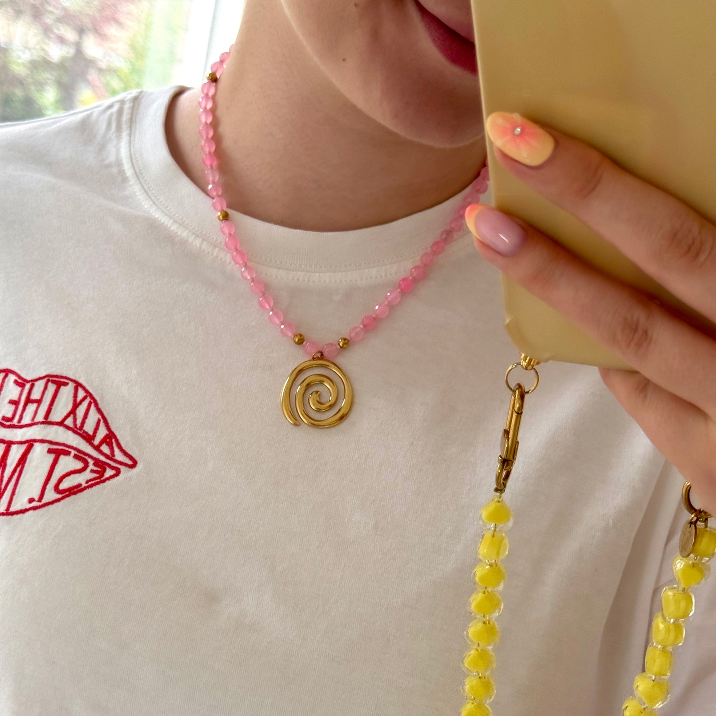 Swirl Ketting Roze