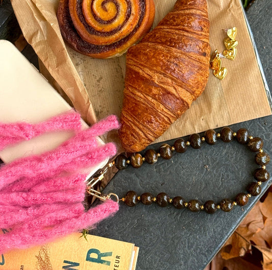 Kralen Telefoonkoord Bruin