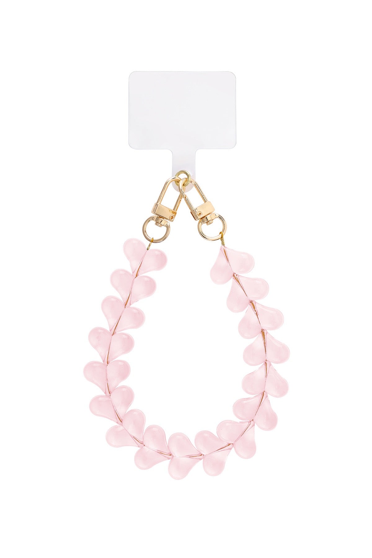 Hartjes Telefoonkoord Clear Licht Roze - Goud