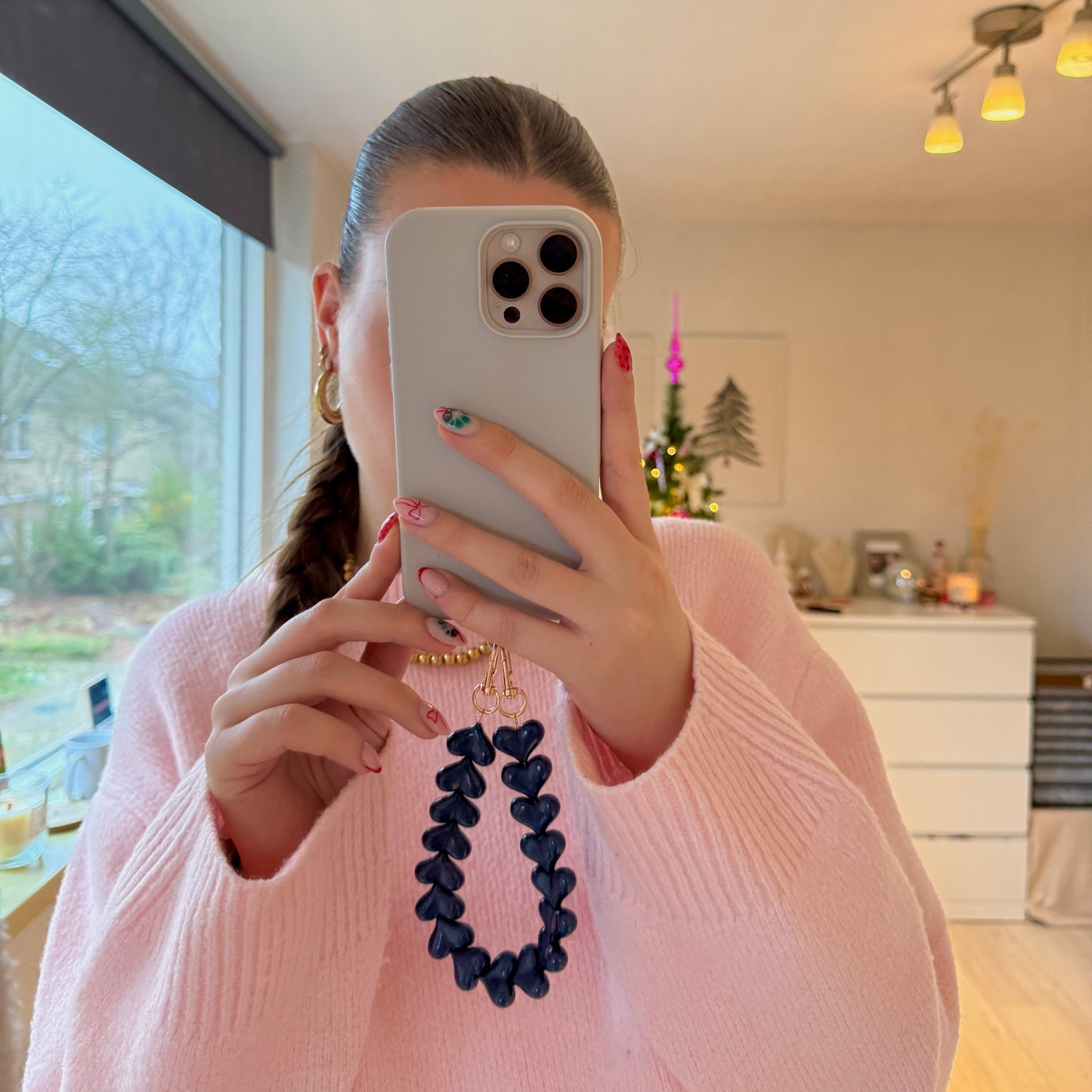 Hartjes Telefoonkoord Dark Blue - Goud