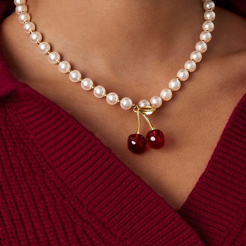 Cherry pearl Ketting