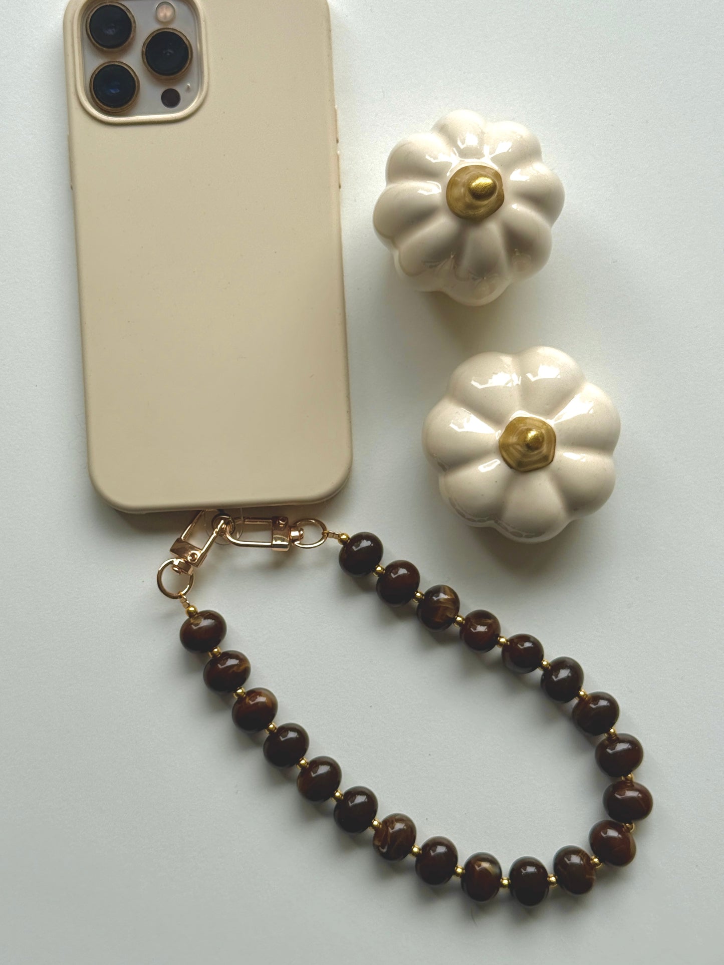 Kralen Telefoonkoord Bruin